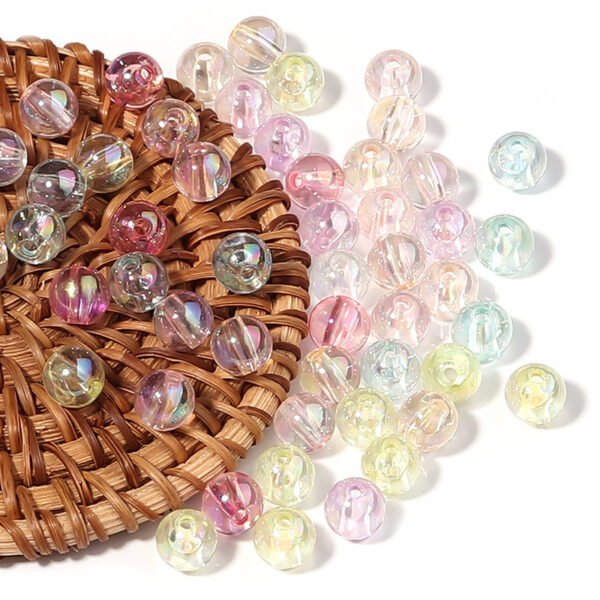 Wholesale Trendy Acrylic Colorful AB Round Beads for DIY Jewelry Making Phone Charm Necklace Bracelet