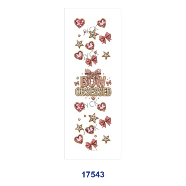 Wholesale 2/8/16pcs Coquette Bow Pink Rhinestone Girl Style Pen and Bookmark Stickers UV DTF Wraps