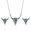 oly-226ff929b618be95af82a9e2f4a5a4da Wholesale Retro Western Bull Head Turquoise Earrings Necklace Set Geometric Fashion Accessory