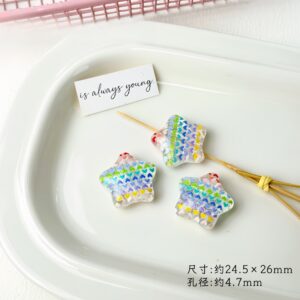 11-love printed stars / See pictures for size (sold by the piece)