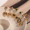 oly-22c1a45bc84aa3410f0c34e454a8e424 Wholesale Stainless Steel Heart Rhinestone Stud Earrings Light Luxury French Style Fashion Jewelry Gift For Women Boutique Resale
