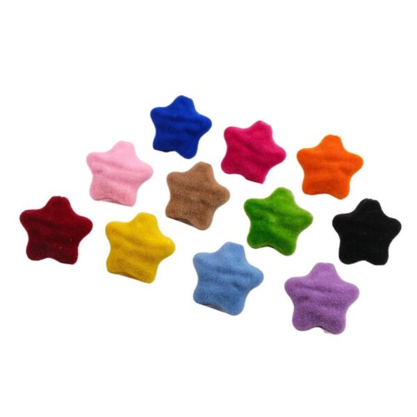 Wholesale Red Acrylic Flocked Star Loose Beads for DIY Jewelry Making and Gift Giving
