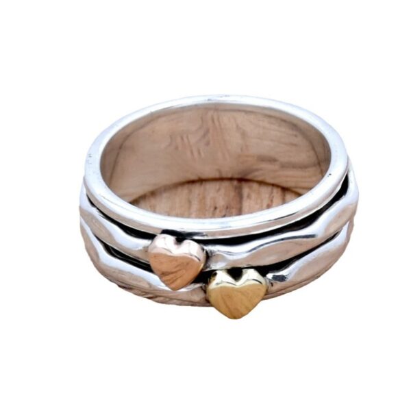 Wholesale Retro Bohemian Heart Shaped Wide Band Ring In Silver Tone Alloy Women S Fashion Jewelry Accessory For Everyday Wear And Gift