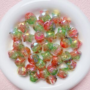 04-red and green / Size is about 17mm, hole diameter is about 4mm
