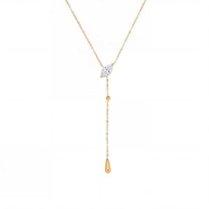 Teardrop pendant marquise zircon Y-shaped necklace