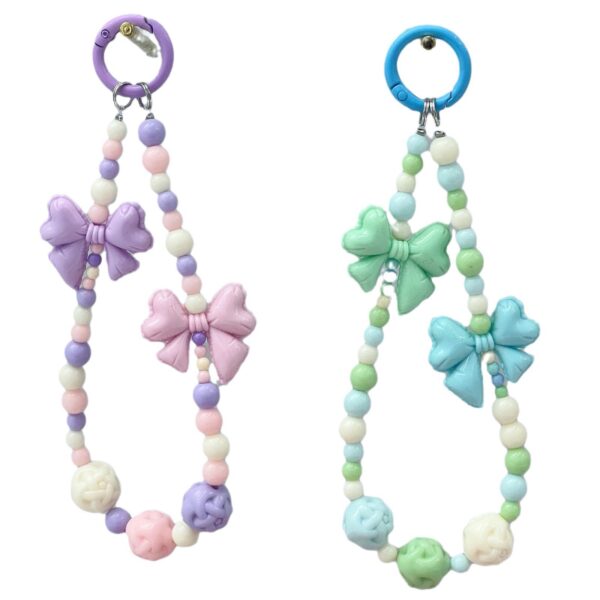 Wholesale Acrylic Balloon Bow Beads for DIY Phone Chain Jewelry Making, White Boutique Resale