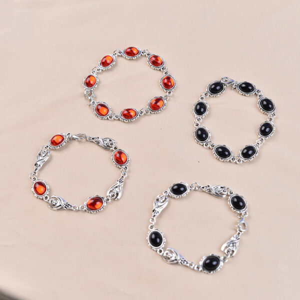 oly-237bb00bbf63c5400753e4dc3d74e3eb Wholesale Electroplated Zinc Alloy Unisex Vintage Gothic Gemstone Bracelet Fashion Accessory