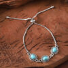 oly-238029425e3c24e7c96d6b2cac00e39e Wholesale Zinc Alloy Turquoise Oval Adjustable Bracelet Ethnic Ancient Silver Jewelry Accessory For Women Everyday Wear Gift