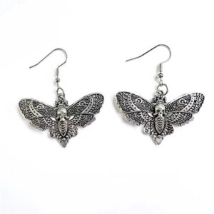 Skull butterfly earrings