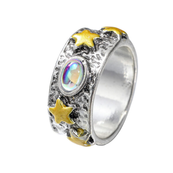 oly-241b4db307da1f23cf9b3081e6d10a13 Wholesale Vintage Star Moonstone Ring For Women Silver Tone Alloy Fashion Jewelry Accessory Everyday Gift