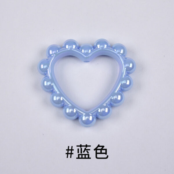 oly-2499012c72e8c0f804c5d50c7694c848 Wholesale Trendy Acrylic Love Heart Ring Loose Beads DIY Keychain Pendant Black Electroplated Bag Charm and Jewelry Accessory