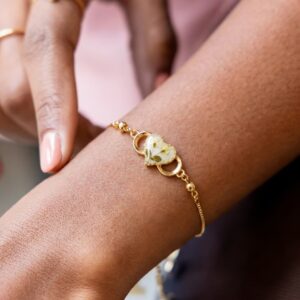Light yellow preserved flower bracelet