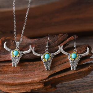 Turquoise bull head set