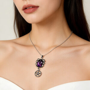 oly-24f9f7c30441000e4fa58bf62e779291 Wholesale Gothic Punk Purple Star Thorn Vine Pendant Necklace Chic Fashion Accessory For Boutique Resale