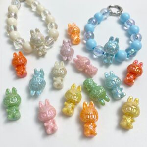 Wholesale Acrylic Loose Beads with UV Plated 3D Cartoon Design for DIY Phone Chain, Fashion Accessory for Resale