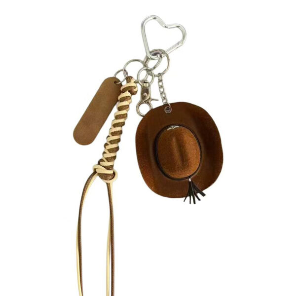 Wholesale Fashion Cowboy Hat Keychain Car Key Ring Bag Charm Decorative Gift For Birthday