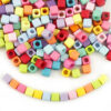 Wholesale 100 Pcs Blue Acrylic Square Large Hole Spacer Beads DIY Craft Supply Casual Jewelry Accessory Gift for Party Resale