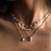 Wholesale Trendy Geometric Crystal Pendant Necklace Gold Tone Copper Base Great For Layering Party Or Gift