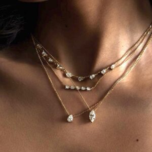 oly-2572dc8358a5ff05e96e3ea6eb844c49 Wholesale Trendy Geometric Crystal Pendant Necklace Gold Tone Copper Base Great For Layering Party Or Gift