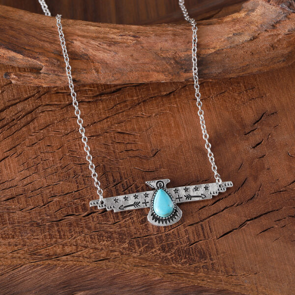 oly-26b5637d1e2afdd51c429492fc8caa90 Wholesale Antique Silver Bohemian Airplane Pendant Necklace Turquoise Inlay Vintage Style Jewelry Boutique Resale