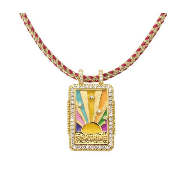 oly-26b90abe6a726777dd6e6fd07b6eeed0 Wholesale Retro Tarot Card Pendant Necklace Copper Material Diamond Inlay Process Gemstone Jewelry Accessory Chic Gift For Casual Wear