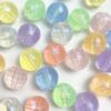 oly-26c5698e61a3b918f3f6f893985081ed Wholesale Stylish 16mm Earth Pattern Acrylic Round Beads, Mermaid Transparent Glitter, for DIY Phone Chain and Earring Making