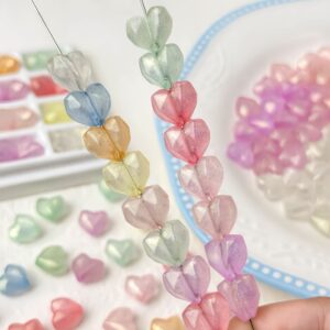 Wholesale Acrylic Faceted Heart Beads, Fine Glitter Star Cut, Loose Beads for DIY Jewelry Making, Chic Fashion Accessory Gift