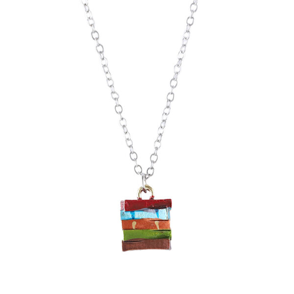 oly-26e762cc698c27d4d02d3332e15a7944 Wholesale Retro Colorful Book Pendant Earrings Trendy 3D Charm Earrings For Casual Everyday Jewelry Accessory Gift