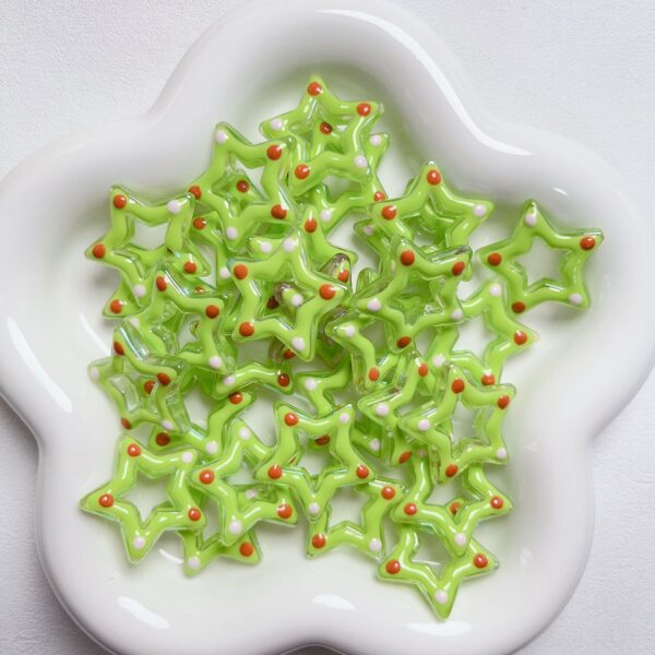 Wholesale Hand Painted Acrylic Star Beads DIY Jewelry Making Loose Beads Fashion Accessory