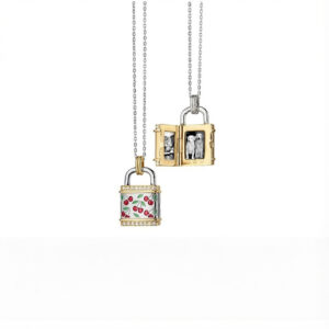 Silver cherry lock necklace