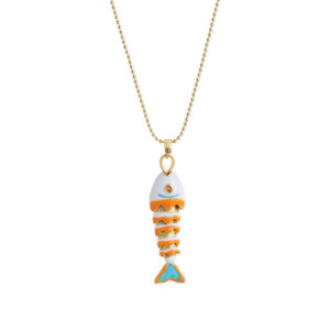 Cool gray goldfish necklace