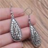 oly-274dfe24f3da1f3efb1b7788f941fa8a Wholesale Chinese Retro Carved Water Drop Zinc Alloy Earrings Necklace Set Ancient Silver For Everyday Wear