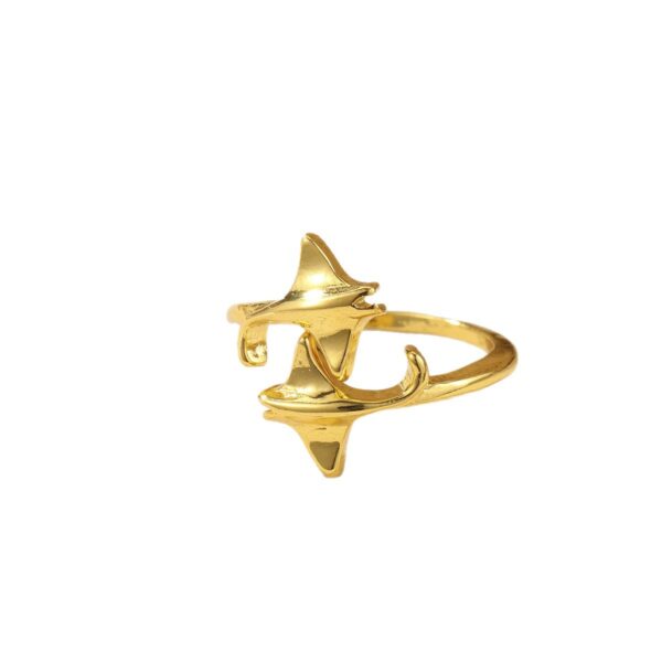 Wholesale Alloy Manta Ray Ring Bohemian Beach Style Women S Fashion Jewelry Adjustable Size For Boutique Resale