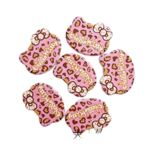 oly-2767dbff91e5e86cdaa1fb6590932cab Wholesale Acrylic Loose Beads Light Coffee Cartoon Cat Leopard Print for DIY Phone Charm Bag Charm Craft Supply