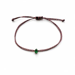 Colorful braided rope green water drop bracelet