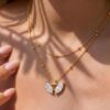 oly-27e832d3a2b329517e5370c8ab107b96 Wholesale Modern Double Layer Snake Chain Necklace Square Zircon Water Drop PendantStainless Steel Electroplated Fashion Jewelry Accessory