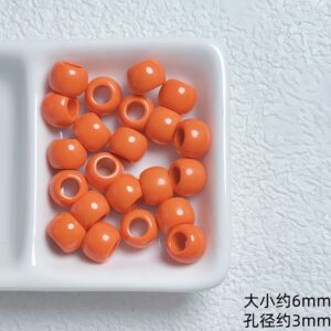 02-Orange / Approximately 6mm in size and 3mm in diameter (sold by the piece)