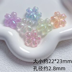 07-fine glitter luminous random mixed colors / 22*23mm, aperture about 2.8mm