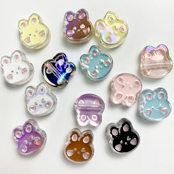 oly-285008b466f77b69542bf90ab5d459eb Wholesale Cute Rabbit Head Acrylic Beads DIY Craft Supplies for Phone Straps Hair Ties Bag Charms
