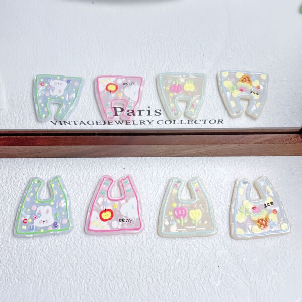 Wholesale Trendy Rabbit Flower Acrylic Shopping Bag Pendant DIY Phone Charm Keychain Craft Supply