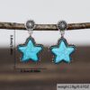 Wholesale Retro Five Point Star Drop Earrings For Women Silver Alloy Western Style Jewelry Trendy Party Fashion Accessory Boutique Resale