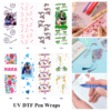Wholesale 2/8/16pcs Boho Floral & Heart Text Art Print Pen and Bookmark Stickers UV DTF Wraps OLY Exclusive