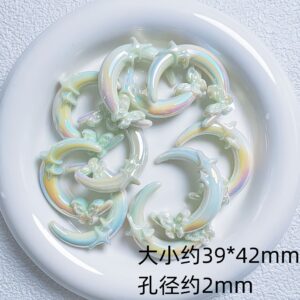 03-light green / Size is about 39*42mm, hole diameter is about 2mm
