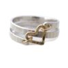 Wholesale Silver Tone Alloy Unisex Pinky Ring Two Tone Heart Design Stylish Jewelry Accessory For Everyday Wear And Gift Resale