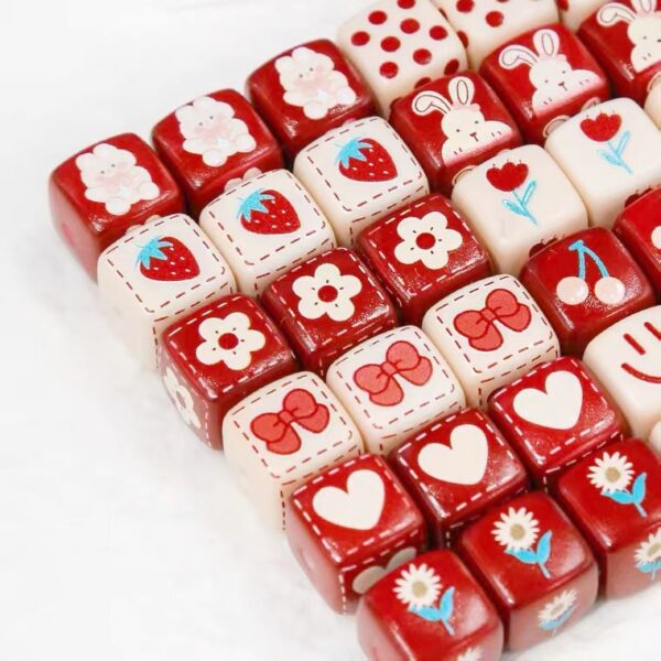 Wholesale Chic Acrylic Loose Beads Cartoon Printed Square Beads for DIY Bracelet Necklace Phone Strap Craft Supply