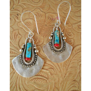 Wholesale Retro Turquoise Drop Earrings For Women Alloy Geometric Jewelry Trendy Boutique Resale Gift