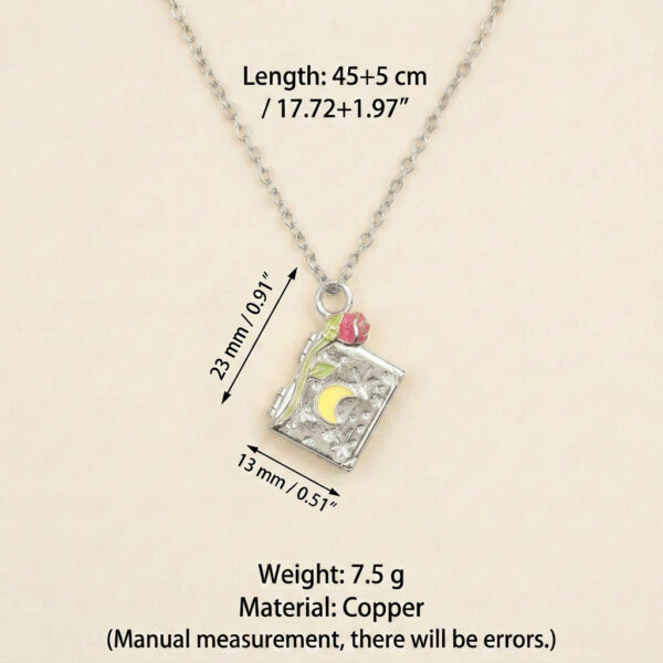oly-29a1ad0de9485b6c8e933df0ac3f6b7a Wholesale Vintage Star Moon Book Pendant Necklace Electroplating Copper Copper Openable Locket Silver Boutique Resale