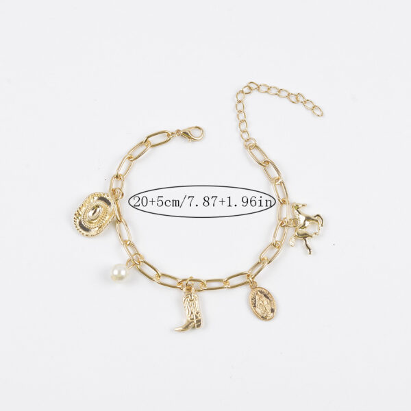 oly-29da844e99fcc725b4b0c33bc3b12f99 Wholesale Trendy Western Cowboy Theme Necklace And Bracelet Set With Horse Boots Hat Pendants Zinc Alloy Jewelry For Gift And Everyday Wear