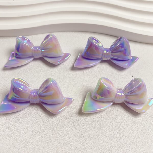 oly-29f5e1783cb2090e31f05c6d0091f304 Wholesale Starry Glow 3D Bow Acrylic Beads Electroplated DIY Phone Charm Keychain Jewelry Accessory Gift