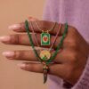 Wholesale Colorful Rope Pendant Necklace With Copper Geometric Charms Heart Square Disc Chili Pepper Motif Trendy Jewelry Accessory For Everyday Wear And Boutique Gift